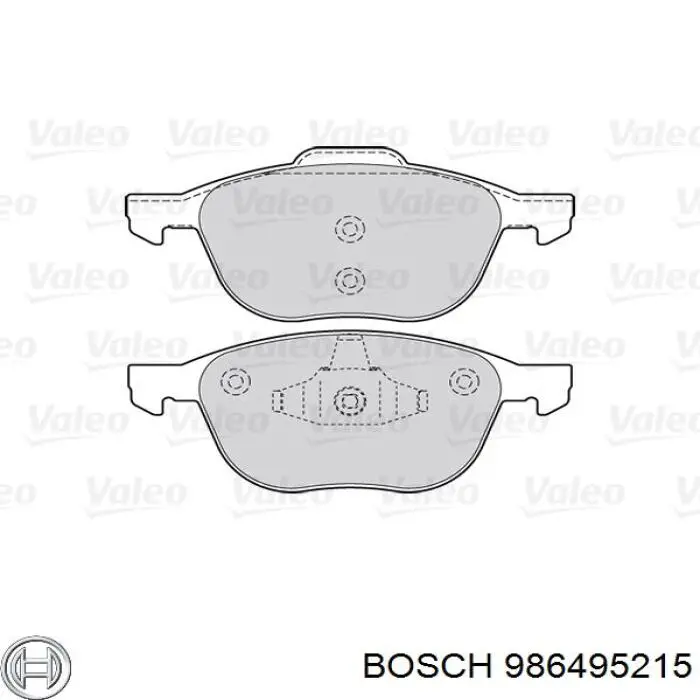 986495215 Bosch колодки тормозные передние дисковые