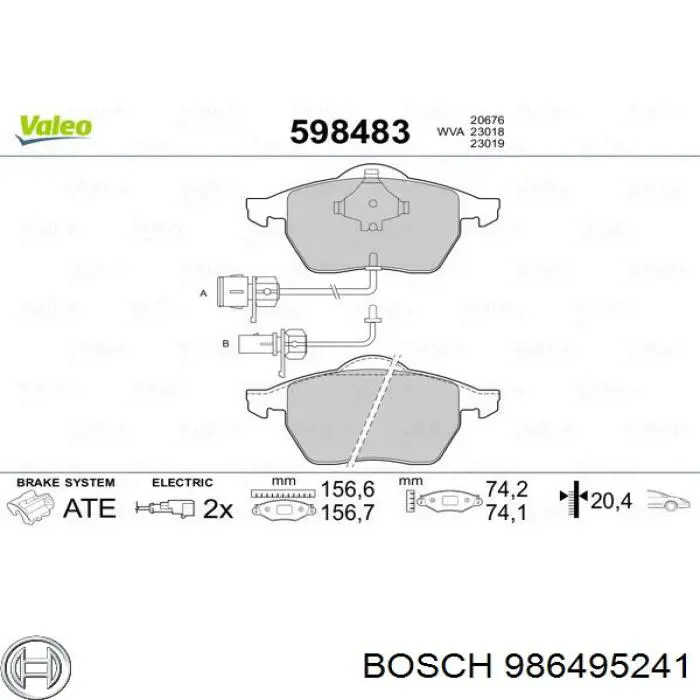 Купить 986495241 Bosch Колодки тормозные