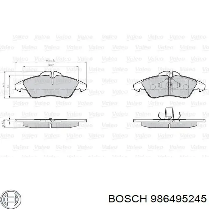986495245 Bosch Колодки передние