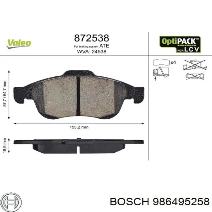 Колодки Bosch 986495258 цена, от 17.10 USD