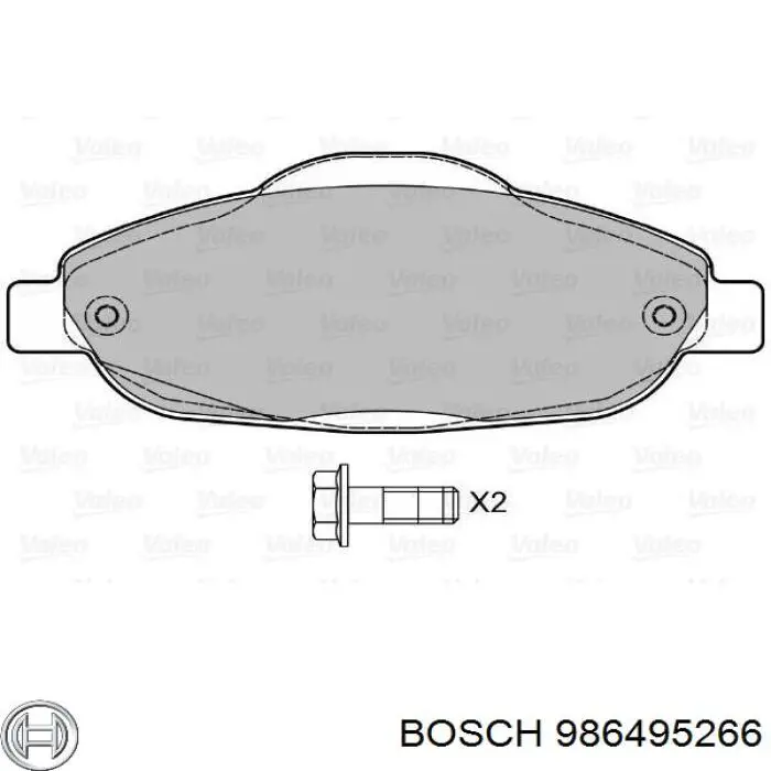Передние тормозные колодки 986495266 Bosch