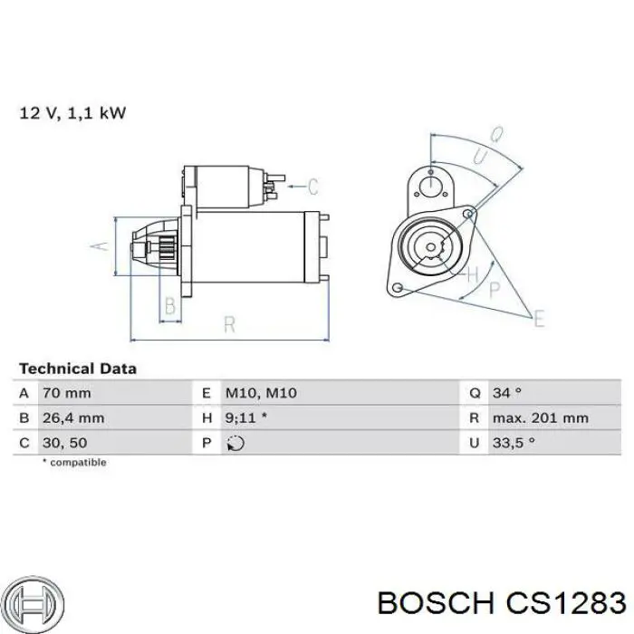 CS1283 Bosch стартер