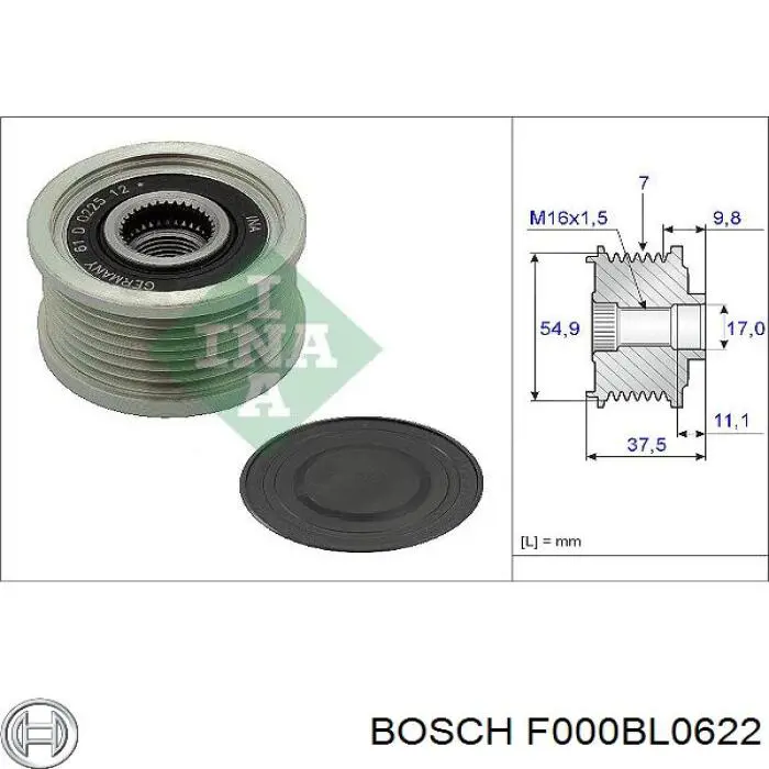 Генератор F000BL06M5 Bosch