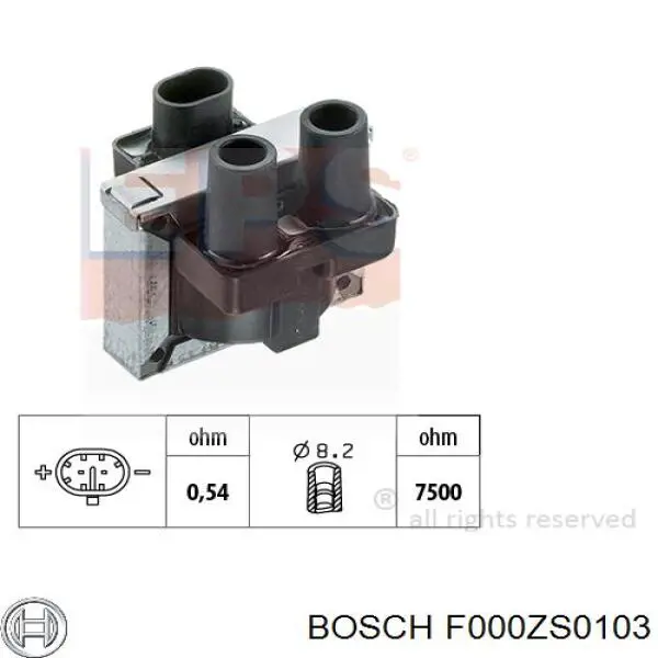 F000ZS0103 Bosch Катушка зажигания