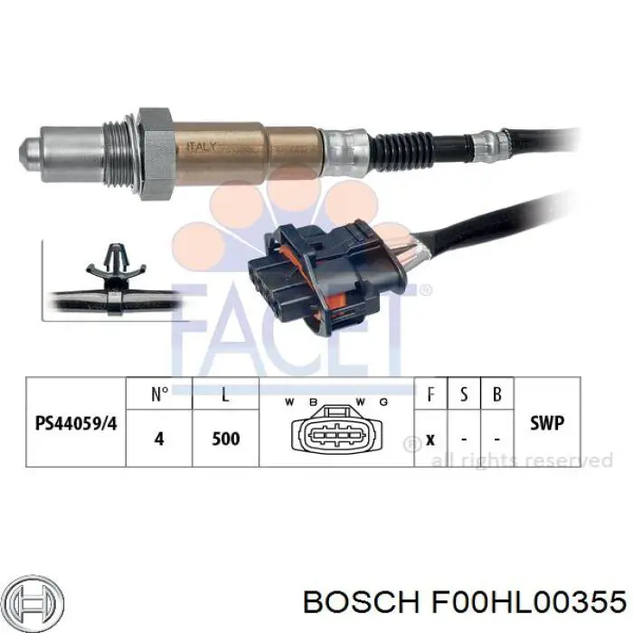 Купить F00HL00355 Bosch Лямбда-зонд, датчик кислорода после катализатора