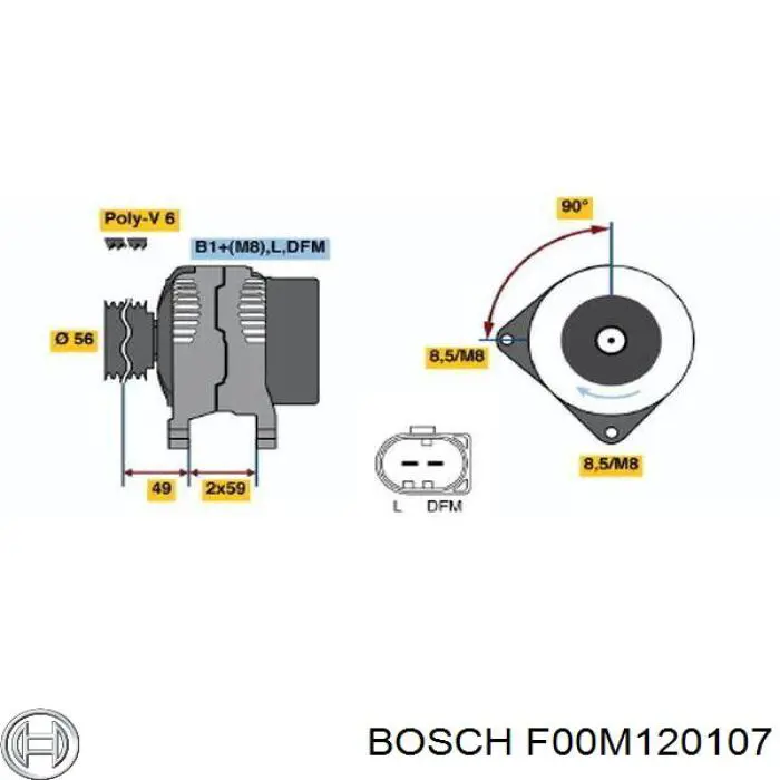Купить F00M120107 Bosch Обмотка генератора