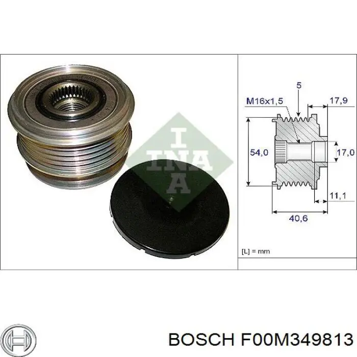Шкив генератора Bosch F00M349813
