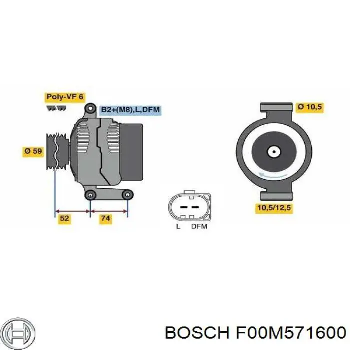 Якорь (ротор) генератора Bosch F00M571600 цена, от 52.19 USD