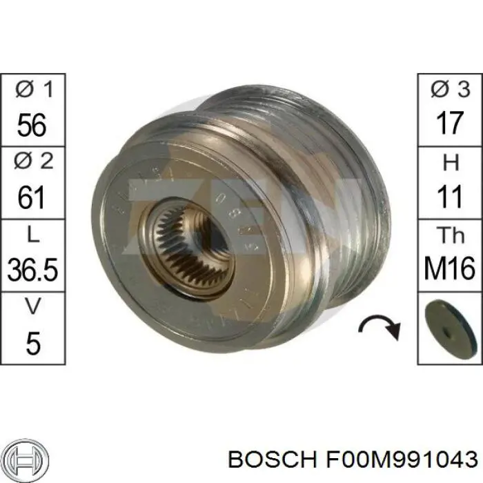 F00M991043 Bosch шкив генератора