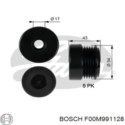 F00M991128 Bosch Обгонная муфта генератора