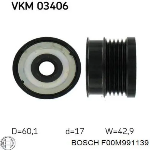 F00M991139 Bosch шкив генератора