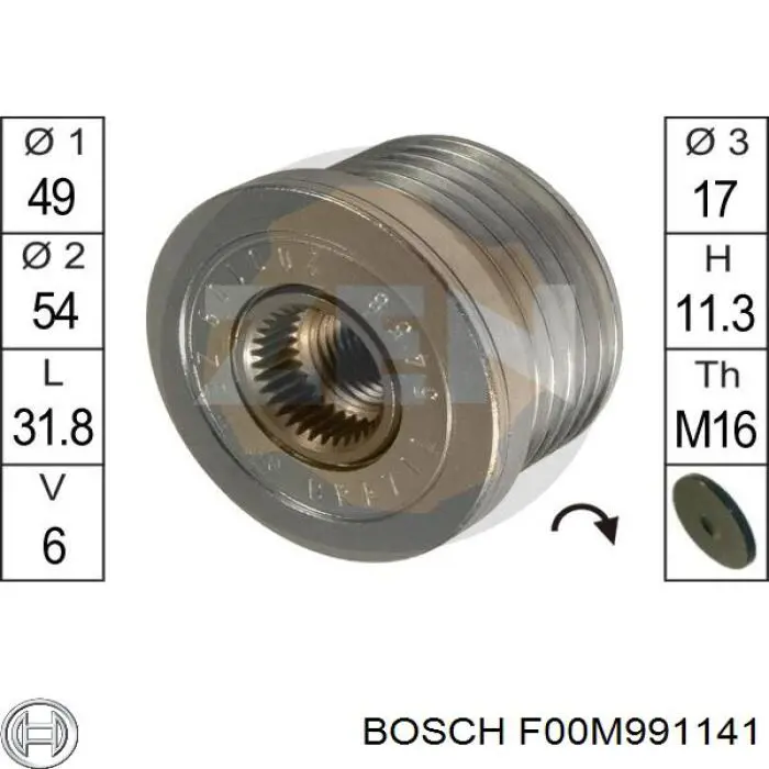 Poleas juego de piezas F00M991141 Bosch
