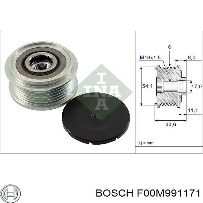 F00M991171 Bosch шкив генератора