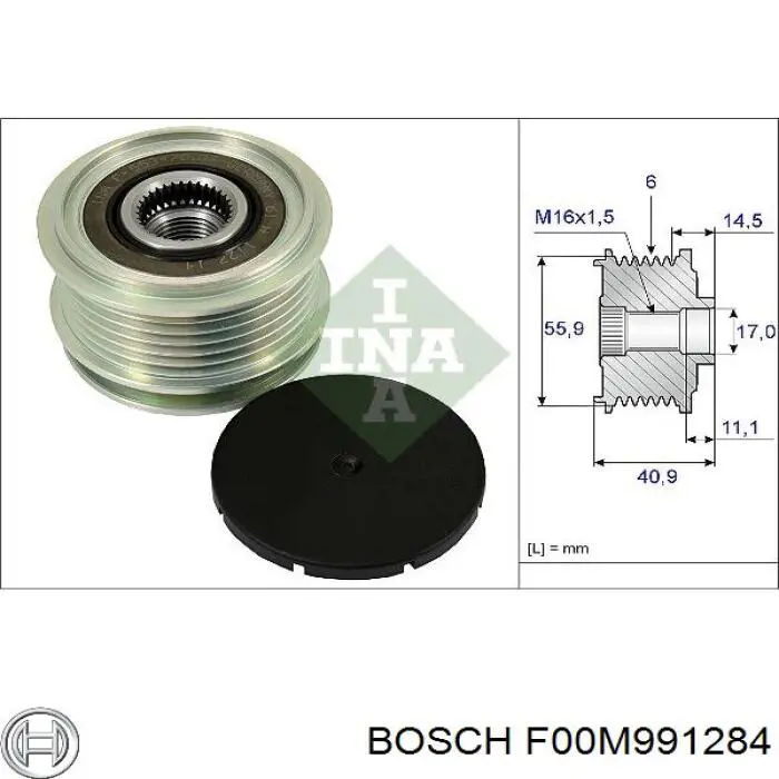 F00M991284 Bosch шкив генератора