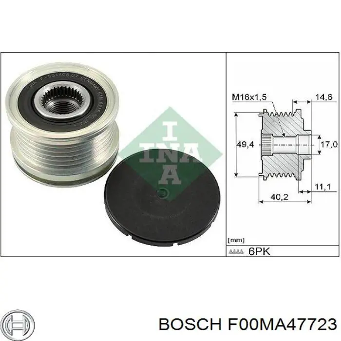 F00MA47723 Bosch шкив генератора