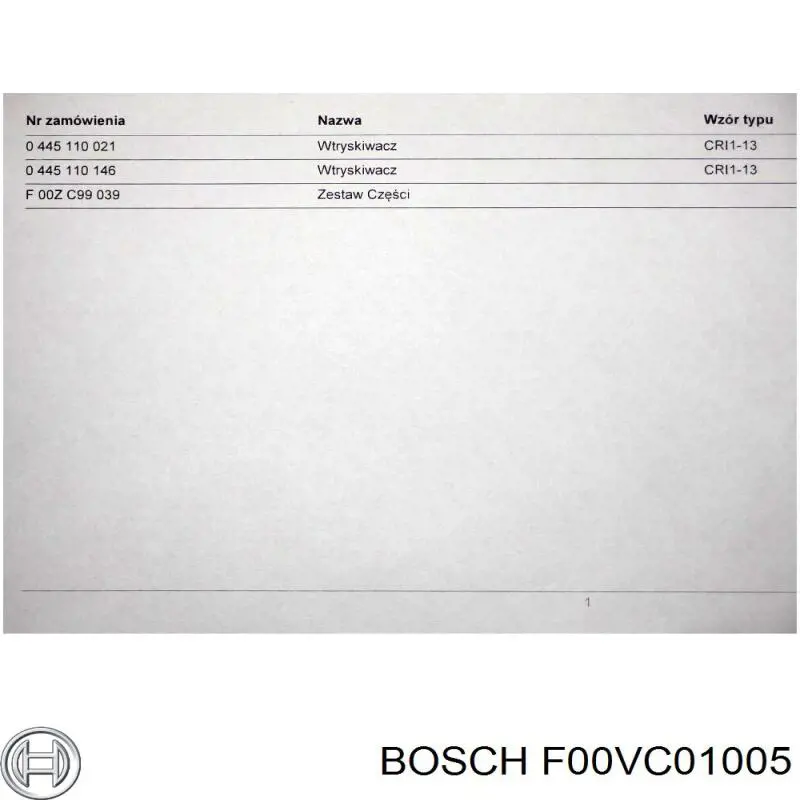 ремкомплект форсунки Bosch F00VC01005 цена, от 64.92 USD