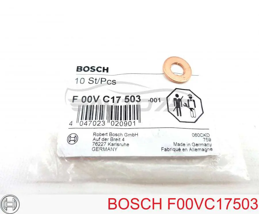 Уплотнительное кольцо форсунок  Bosch F00VC17503