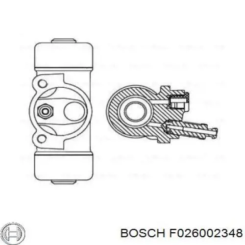 Цилиндр тормозной колесный F026002348 Bosch