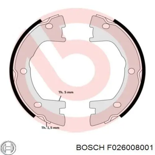 Купить F026008001 Bosch Задние барабанные тормозные колодки