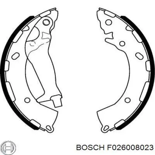 Задние барабанные колодки F026008023 Bosch