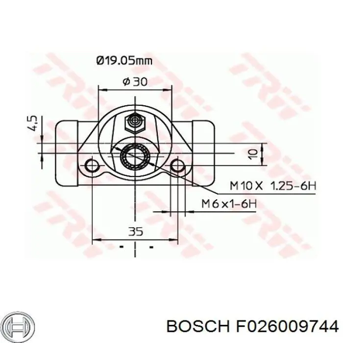 Рабочий цилиндр Bosch F026009744