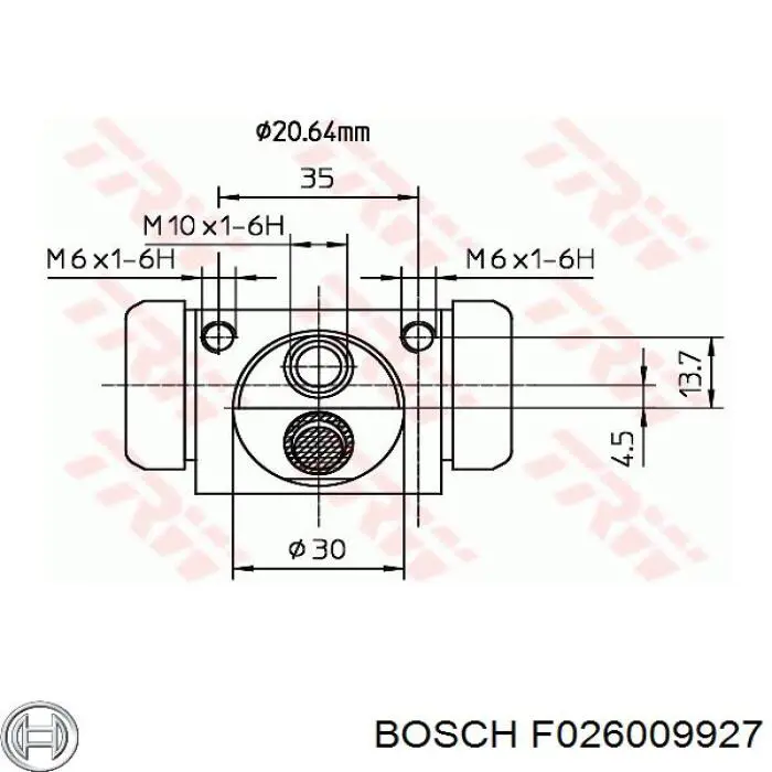 Цилиндр тормозной колесный F026009927 Bosch
