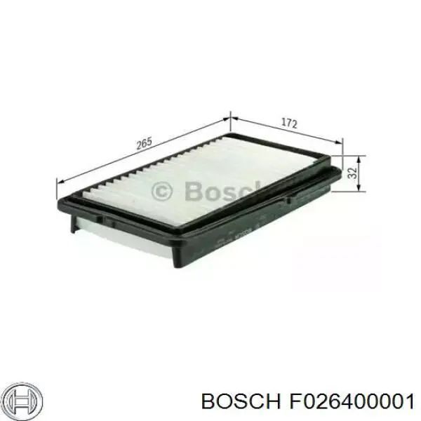 Воздушный фильтр F026400001 Bosch