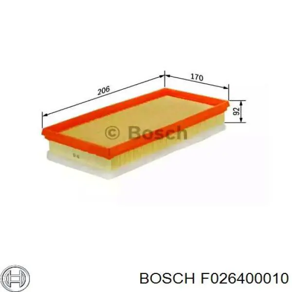 F026400010 Bosch Воздушный фильтр двигателя