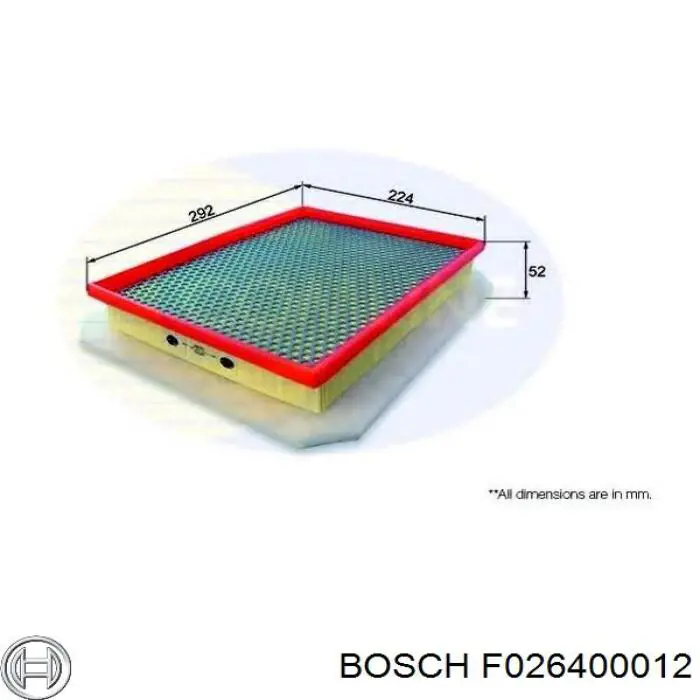 F026400012 Bosch Воздушный фильтр двигателя