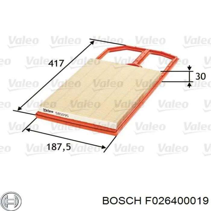 Купить F026400019 Bosch Автомобильный фильтр воздуха