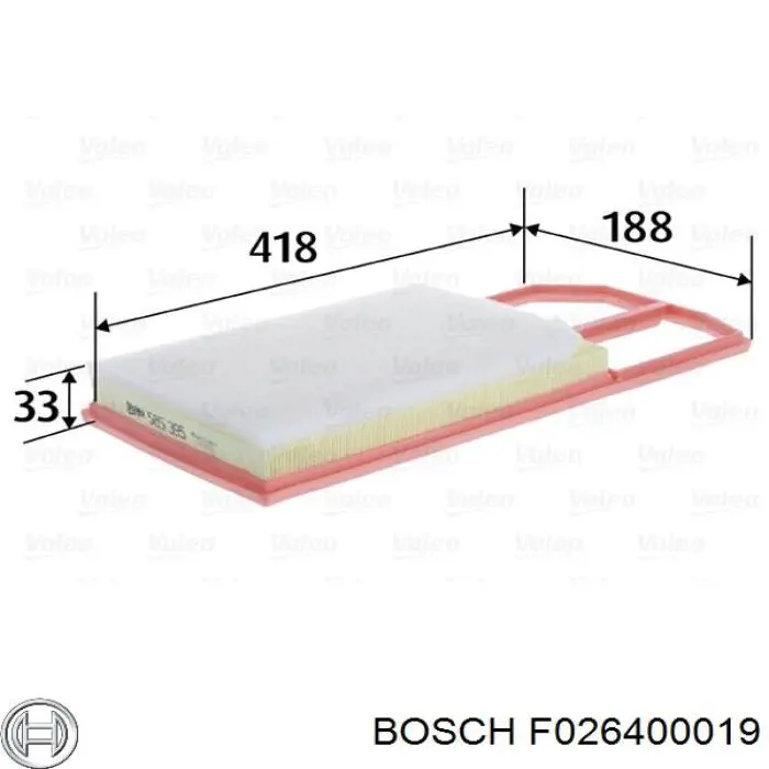 F026400019 Bosch Воздушный фильтр двигателя