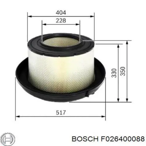 F026400088 Bosch Воздушный фильтр двигателя