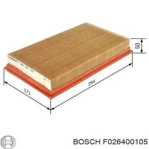 Filtro de aire F026400105 Bosch