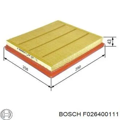 Купить F026400111 Bosch Автомобильный фильтр воздуха