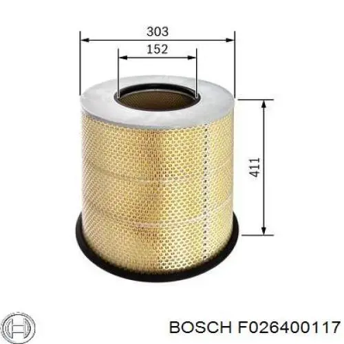 Фильтр воздушный Bosch F026400117