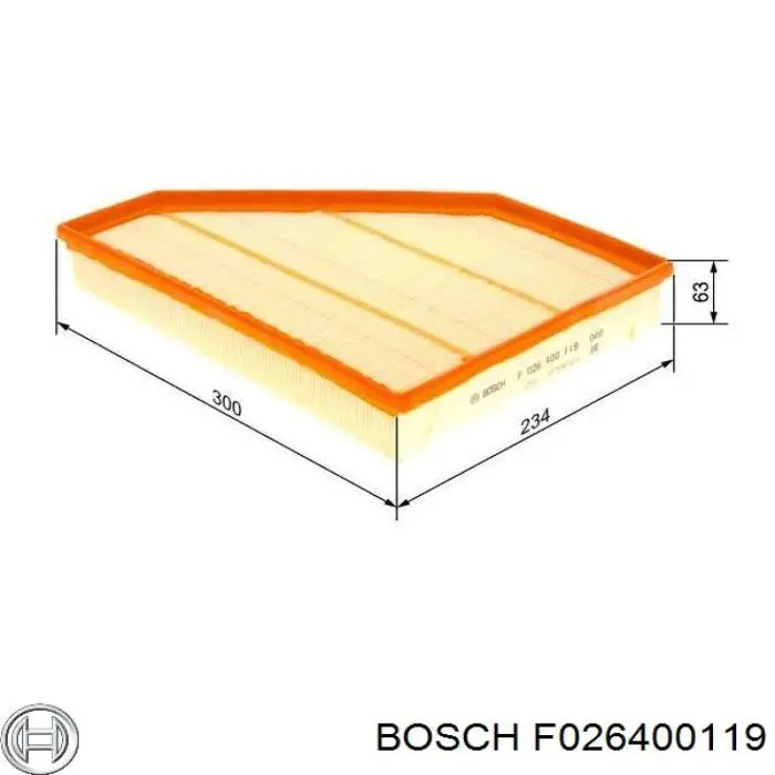 F026400119 Bosch Воздушный фильтр двигателя
