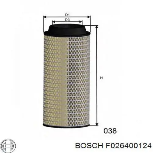 Воздушный фильтр F026400124 Bosch