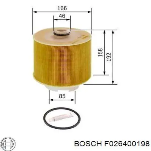 F026400198 Bosch Воздушный фильтр двигателя