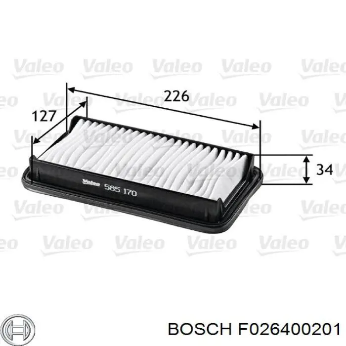 Элемент воздушного фильтра Bosch F026400201 цена, от 6.92 USD