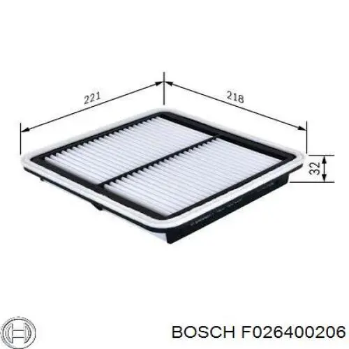 Фільтр повітряний F026400206 Bosch