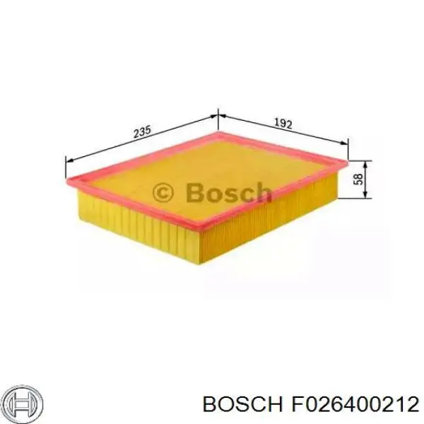 Купить F026400212 Bosch Автомобильный фильтр воздуха