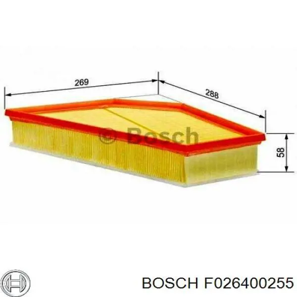 Filtro de aire F026400255 Bosch