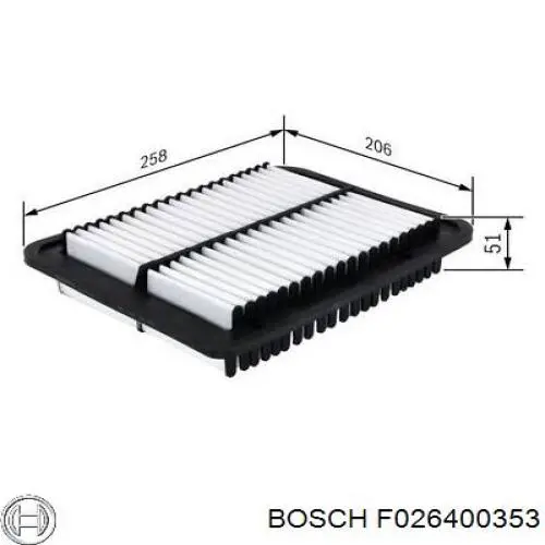 Фільтр повітряний F026400353 Bosch