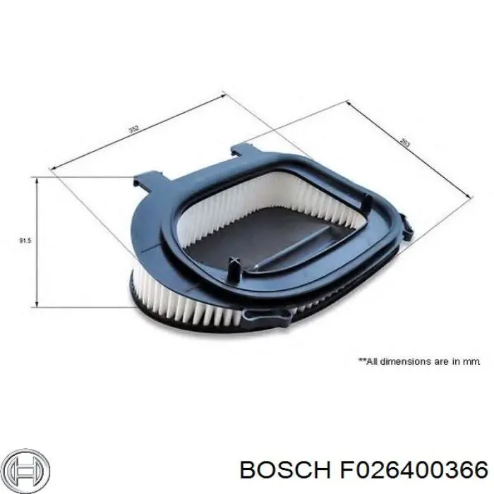 Купить F026400366 Bosch Автомобильный фильтр воздуха