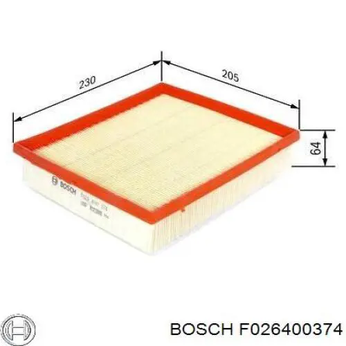 Фильтр воздушный Bosch F026400374