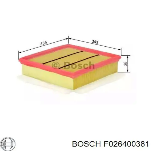 Купить F026400381 Bosch Автомобильный фильтр воздуха