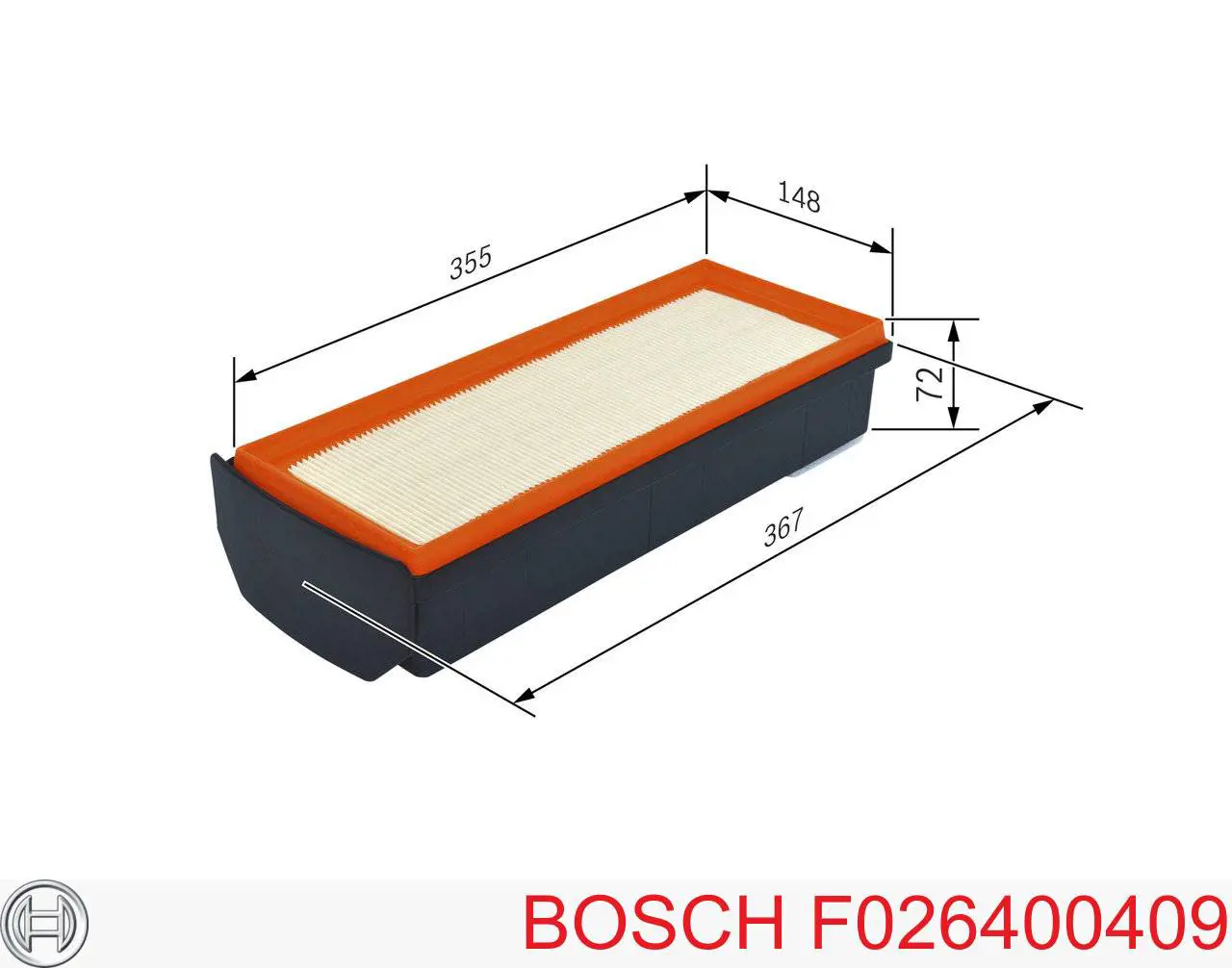F026400409 Bosch filtro de ar