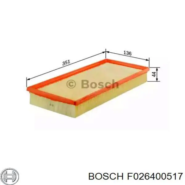 Элемент воздушного фильтра Bosch F026400517 цена, от 13.64 USD