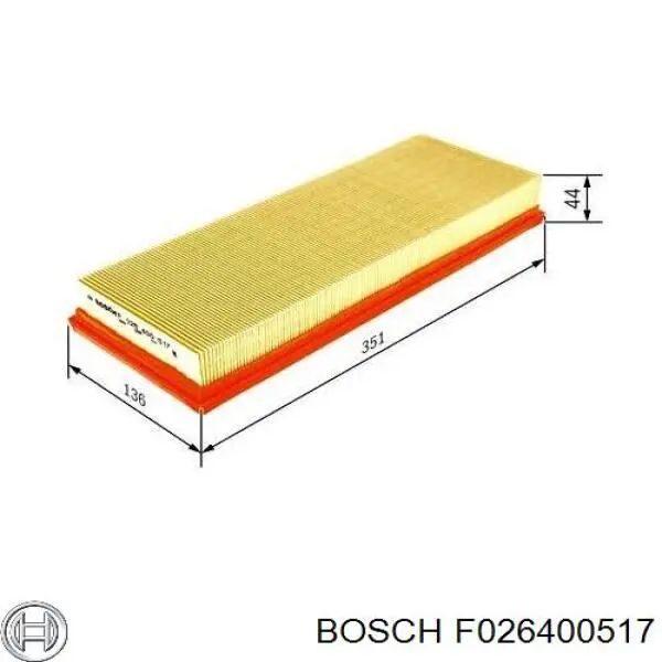 Купить F026400517 Bosch Автомобильный фильтр воздуха
