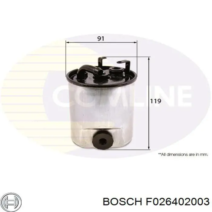 Фильтр тонкой очистки топлива Bosch F026402003 цена, от 14.54 USD